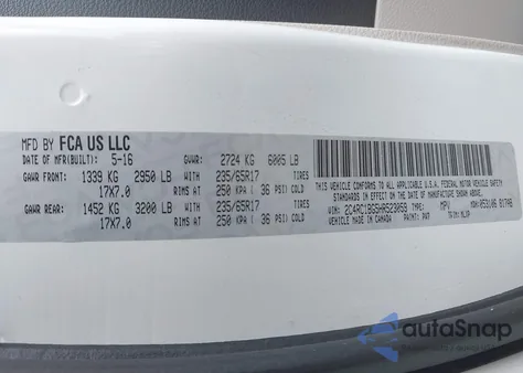 2017 Chrysler Pacifica Touring-L from USA, damaged, VIN 2C4RC1BG5HR523059